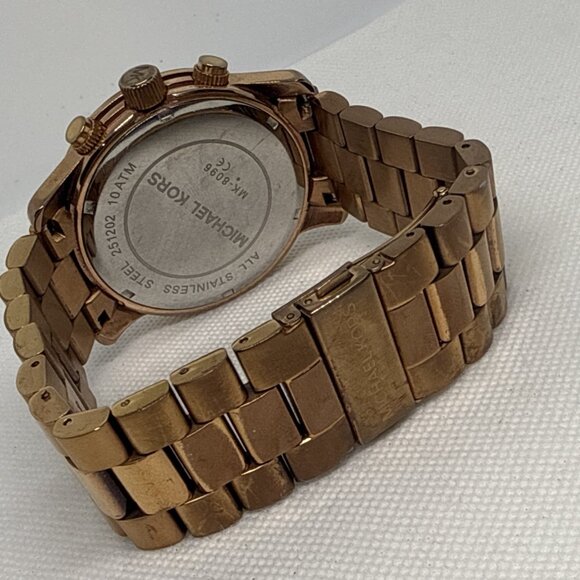 Michael Kors Runway Chronograph Rose Gold-Tone Stainless Steel MK8096 45mm - Picture 14 of 16